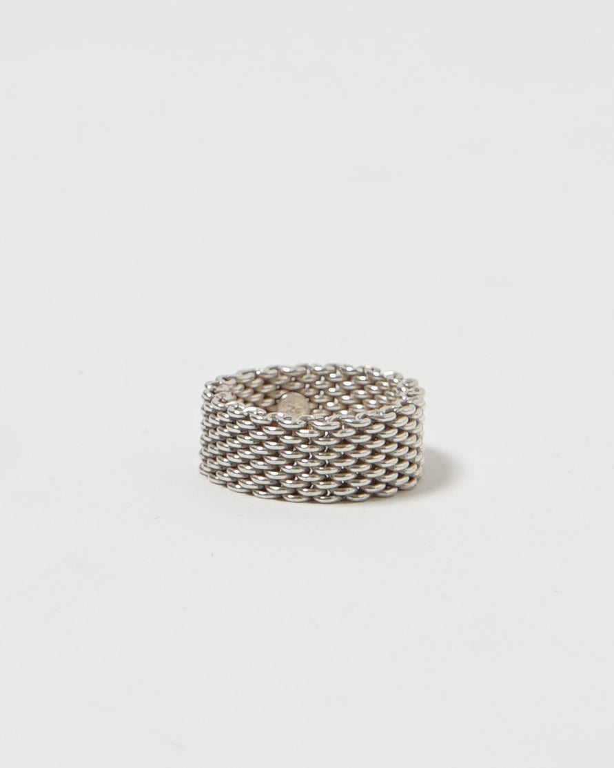Silver Mesh Ring / size: 6.5