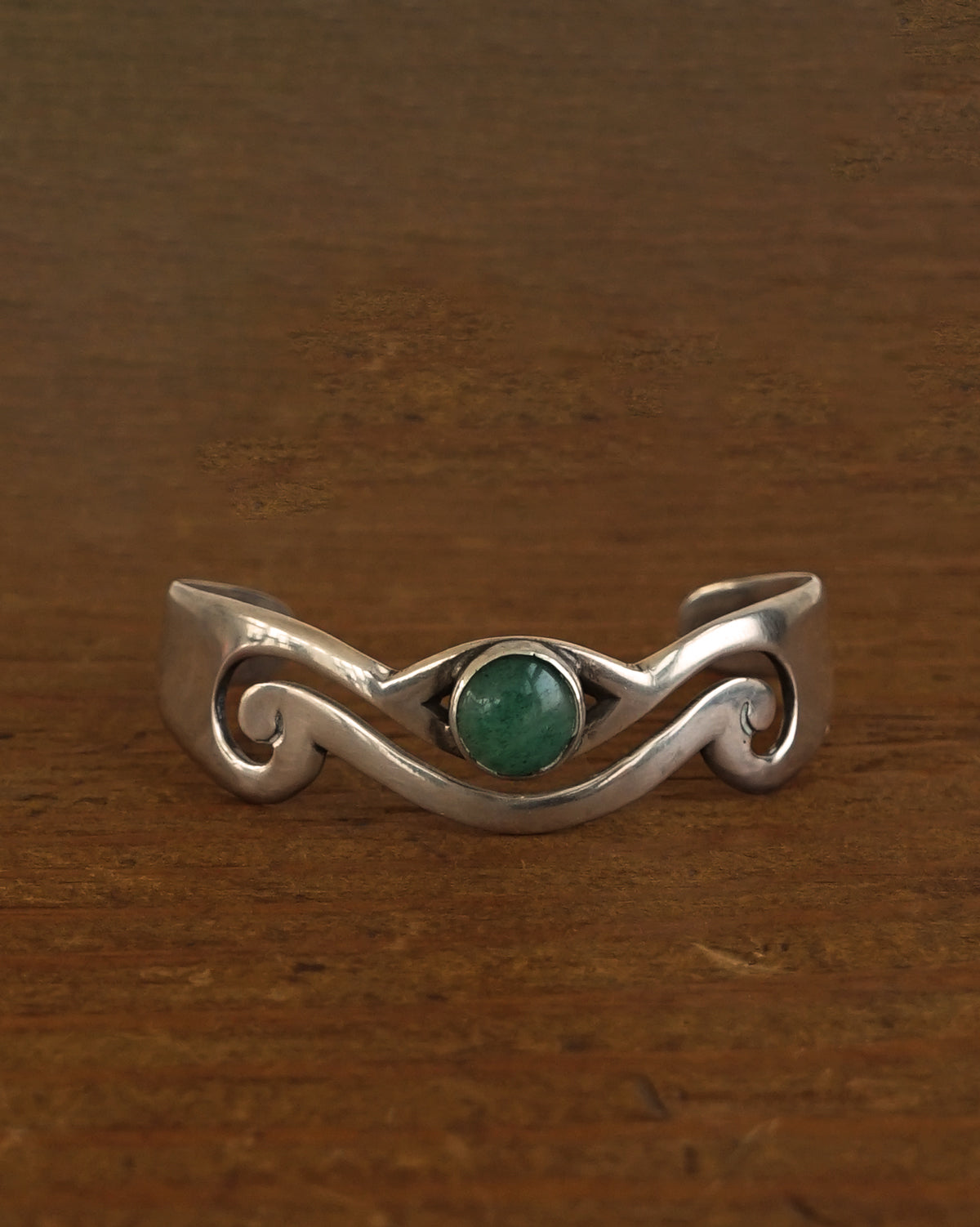 Silver Cuff Bracelet w/ Aventurine