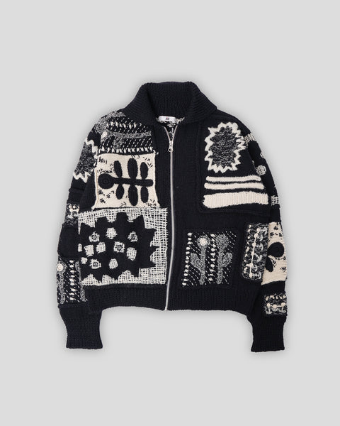 I.S. Patterned Zip-Up Cardigan – Front General Store