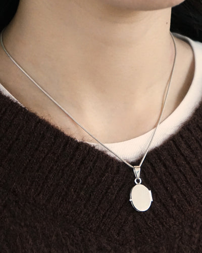 Silver Chain Necklace w/ Locket Charm