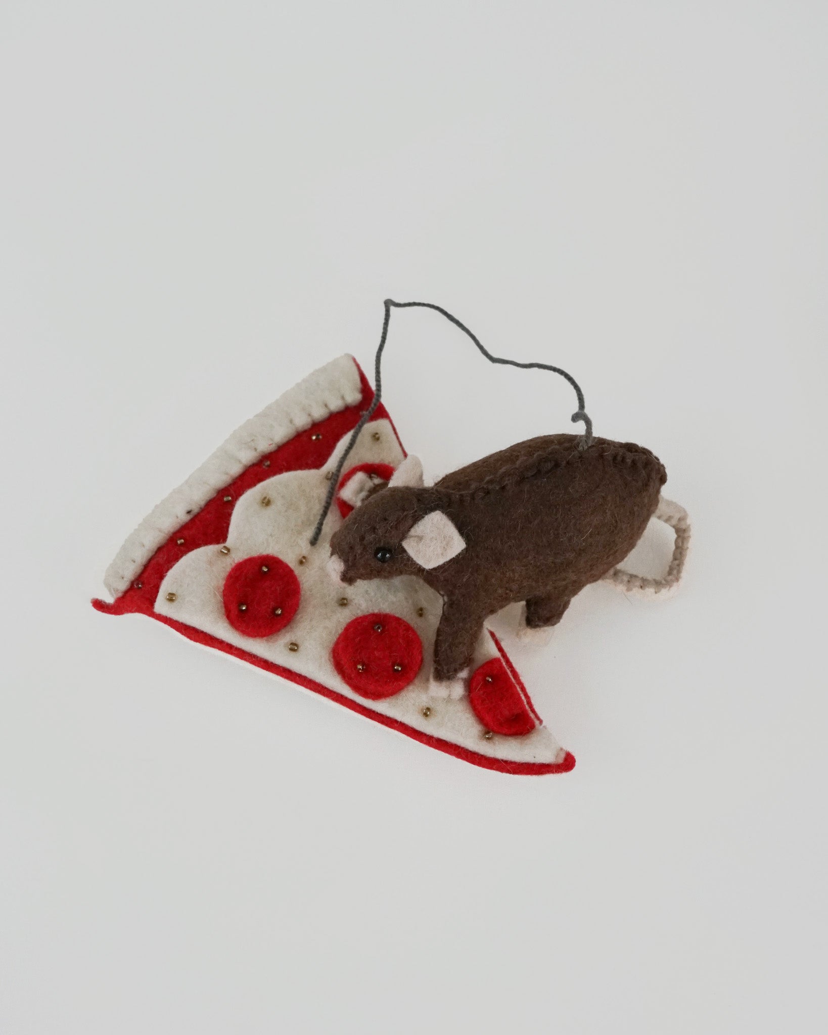 Baby Rat & Pizza Ornament