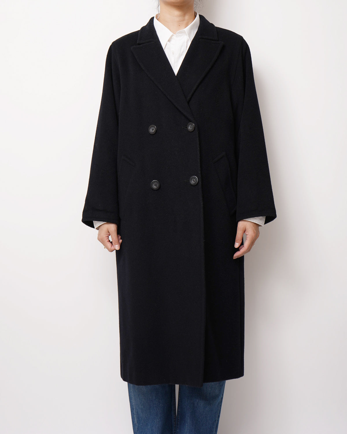Black Wool Chester Coat
