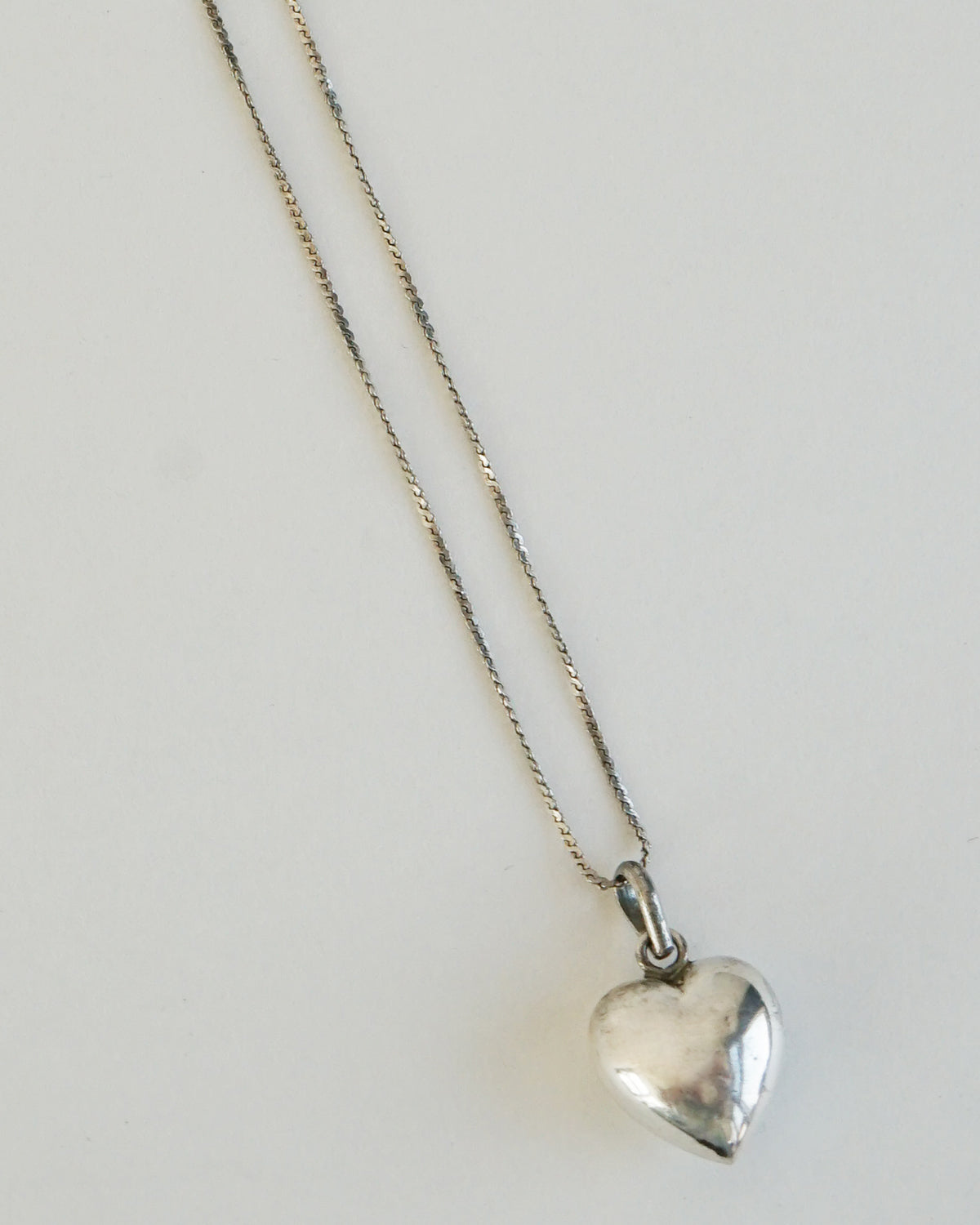 Silver Chain Necklace w/ Heart Charm