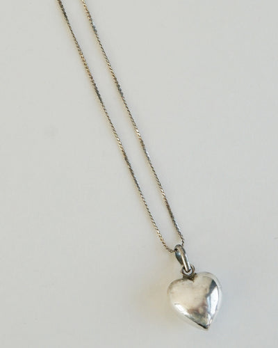 Silver Chain Necklace w/ Heart Charm