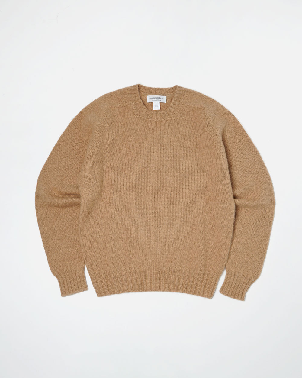 Brushed Shetland Sweater Crew Neck / Beige