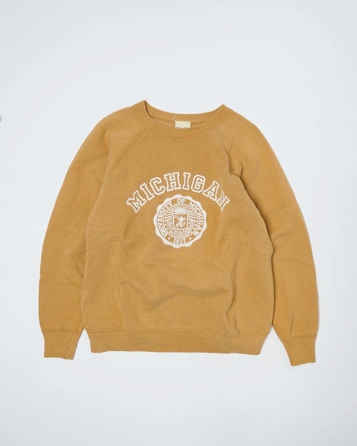 トップス 1950's ~ \"UNIVERCITY OF MICHIGAN\" SWEAT UNIVERSITY OF MICHIGAN NAVY RAGLAN VINTAGE SWEATSHIRT