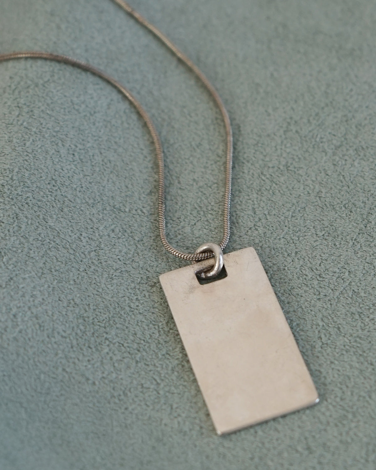 Silver Chain Necklace w/ Tag Charm