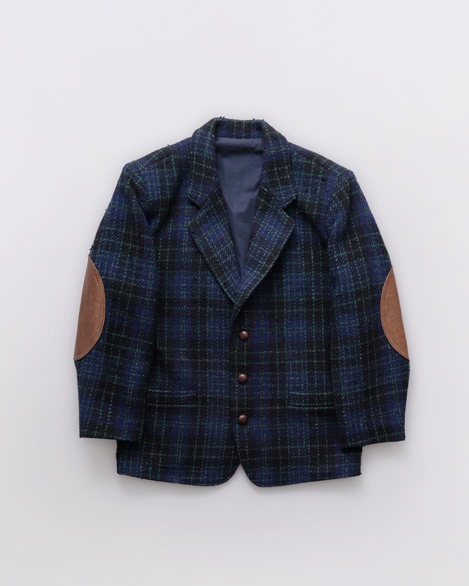 Leather Elbow Patched Plaid Tailored Jacket – Front General Store