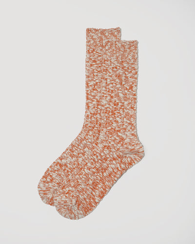 Slub Rib Socks / Orange