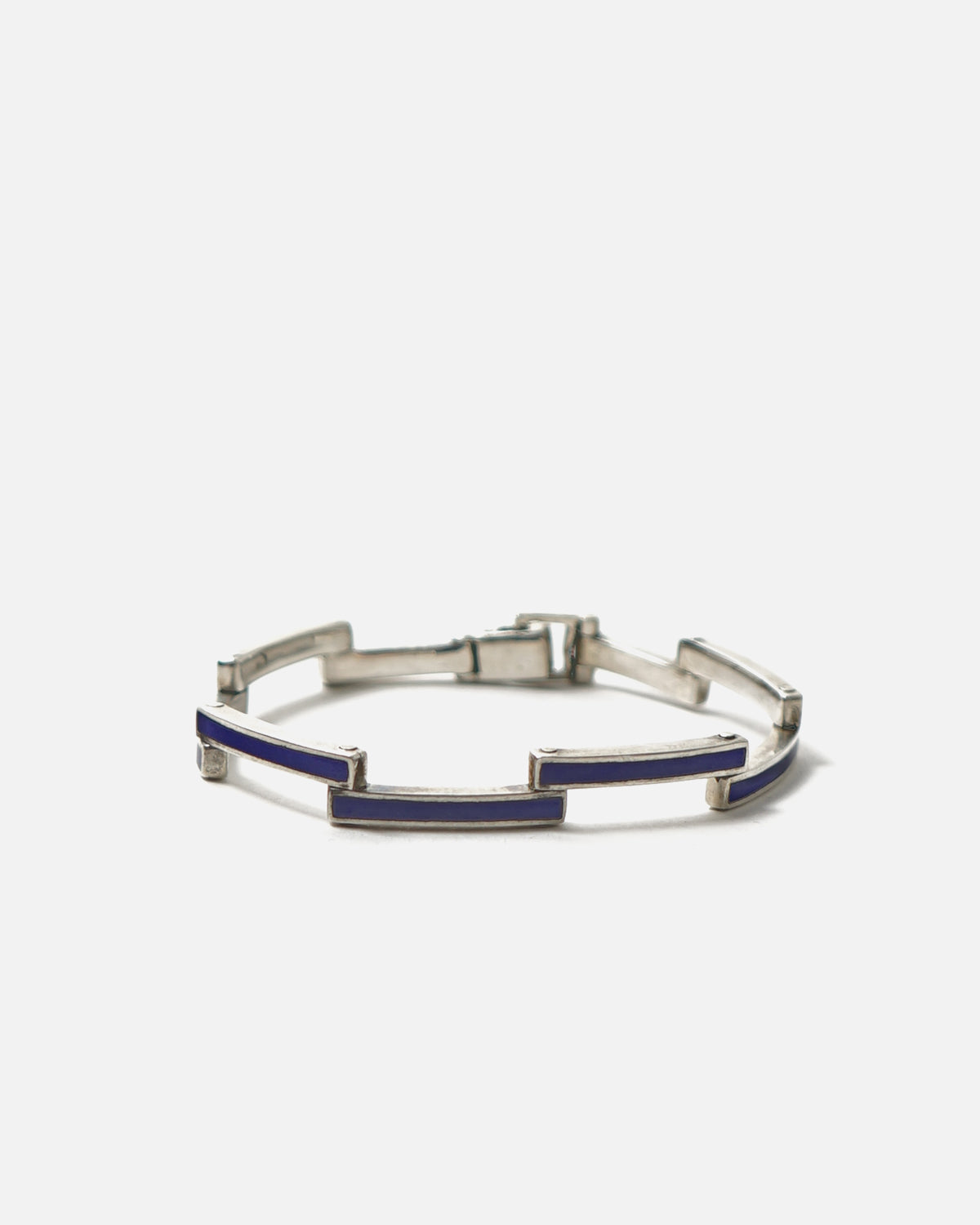 Silver x Blue Enameled Bracelet