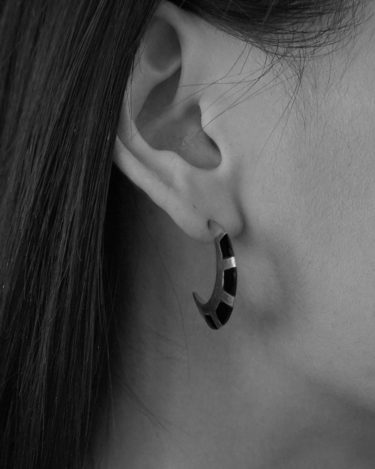 Silver x Onyx Earrings