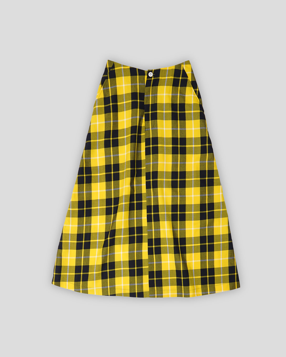 Plaid Wool x Cotton Docking Skirt W:24