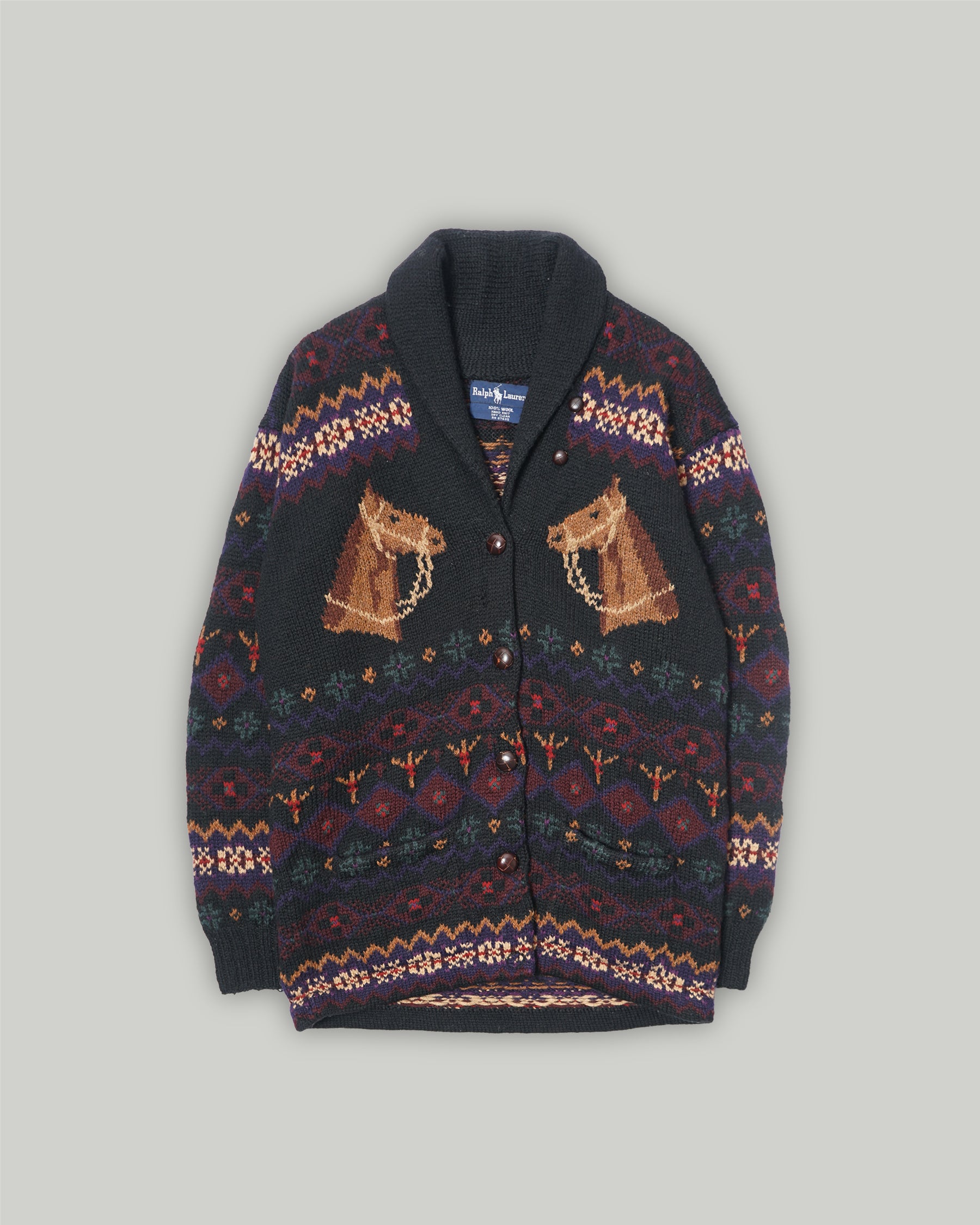 ひまわり　ラルフローレン　コンチョ　HAND KNIT カーディガン Hand Knit Shawl Cardigan – Front General Store