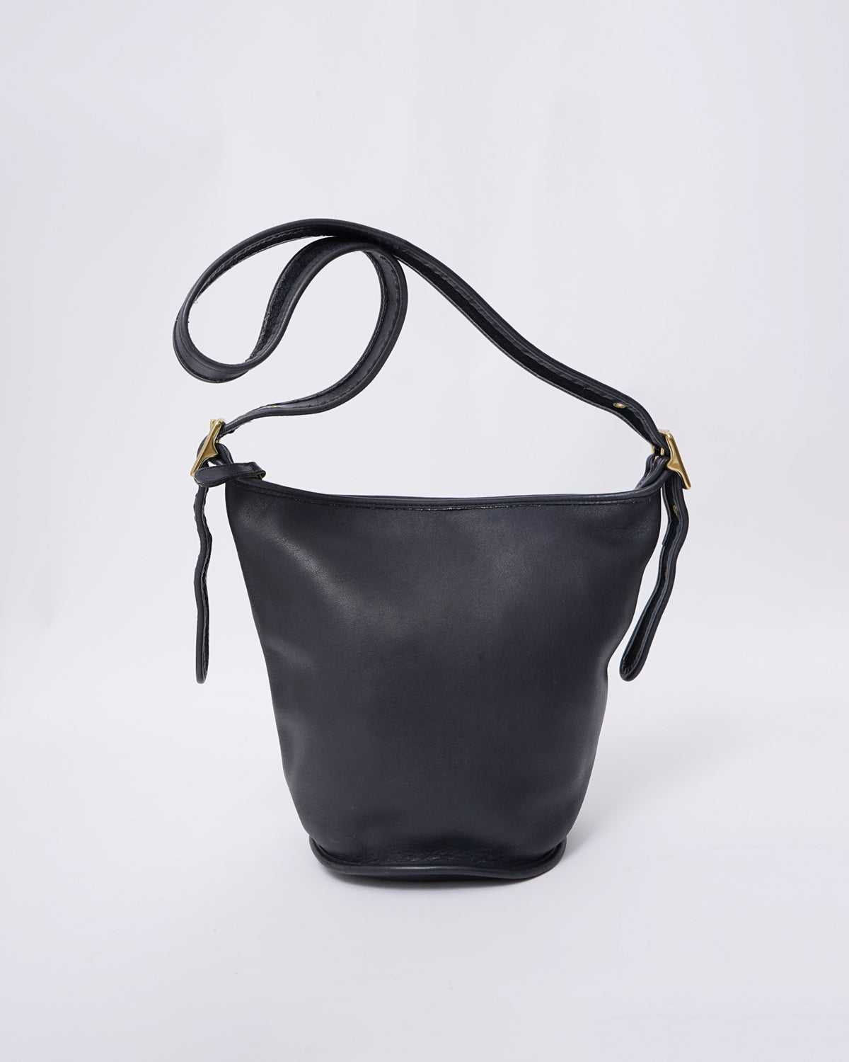  Black Leather Bucket Bag