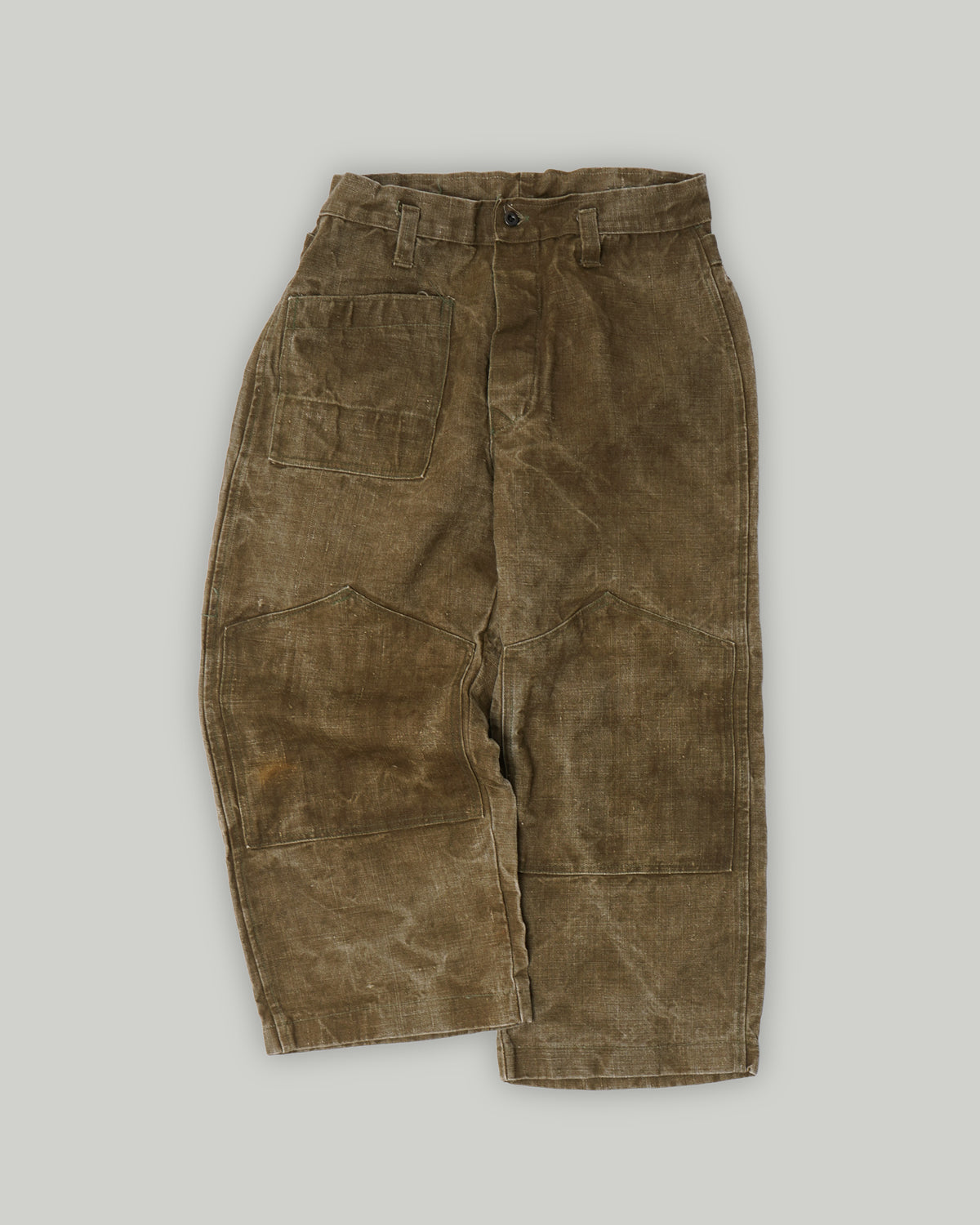 Washed Canvas Work Trousers / Size: 34