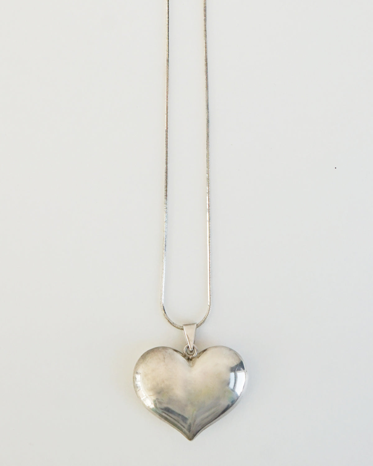 Silver Chain Necklace w/ Heart Charm