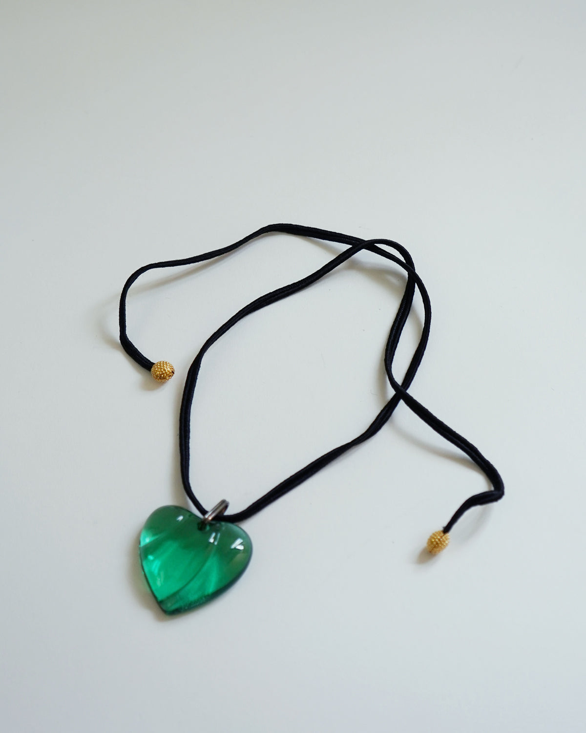 Chrystal Glass Green Heart Necklace
