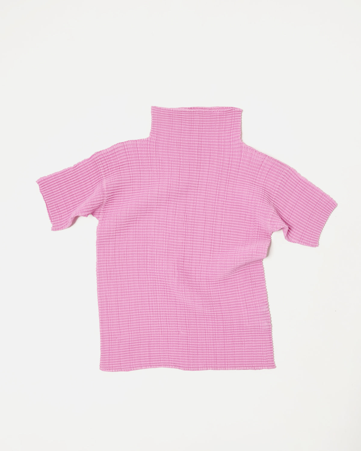 High Neck Pink Pleated Top