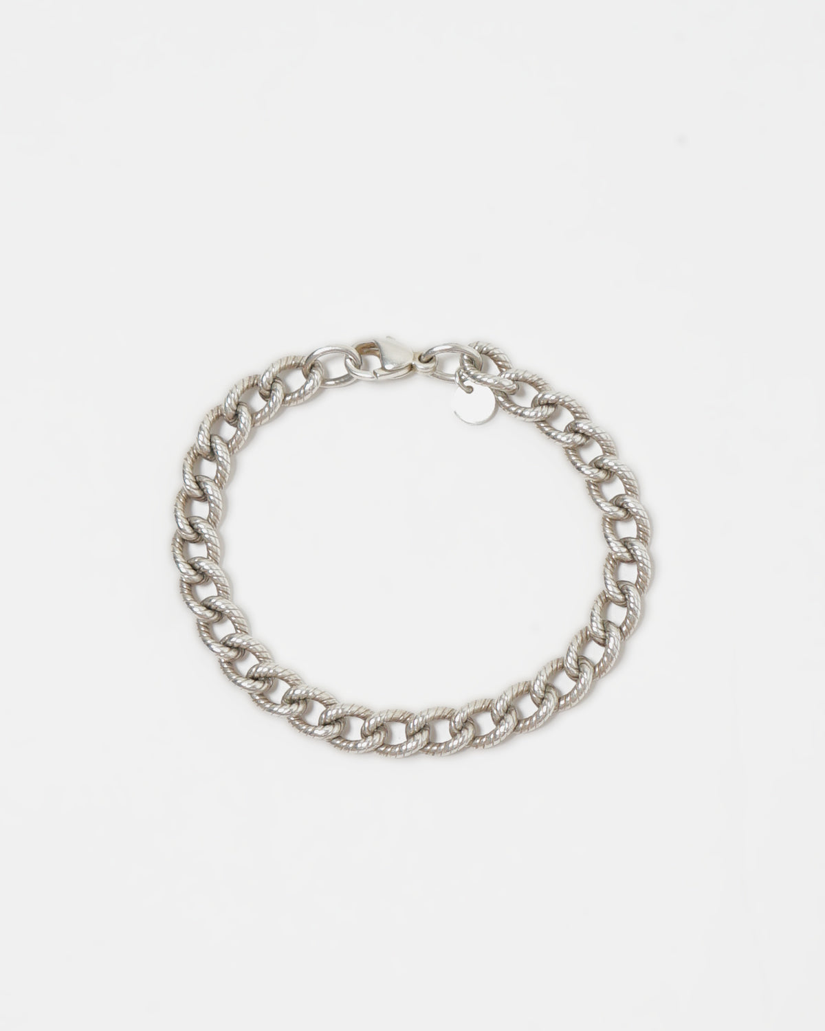 Silver Textured Link Bracelet