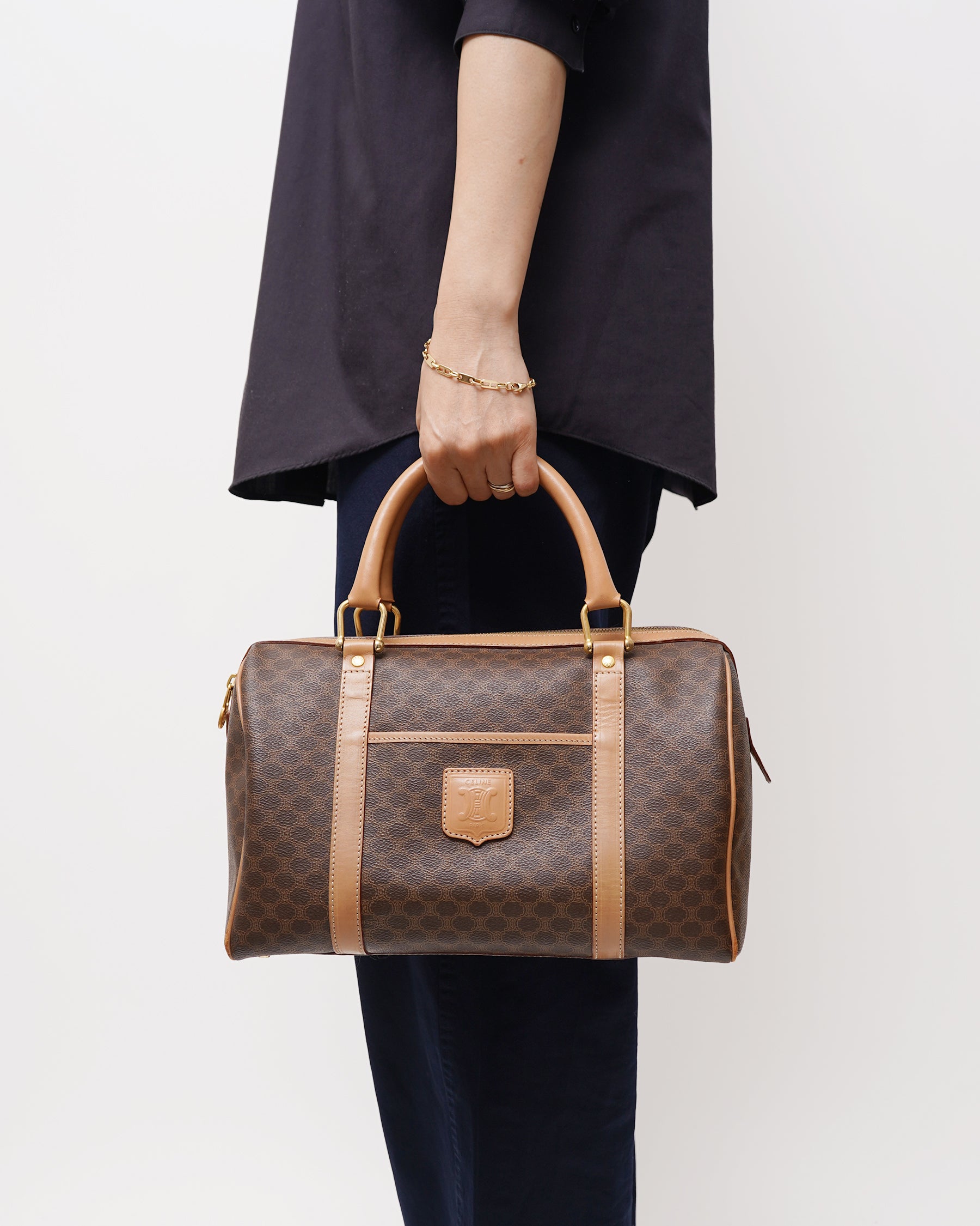 バッグ Vtg CELINE Macadam Boston bag CELINE Macadam Boston Bag Made in Italy – Front General Store