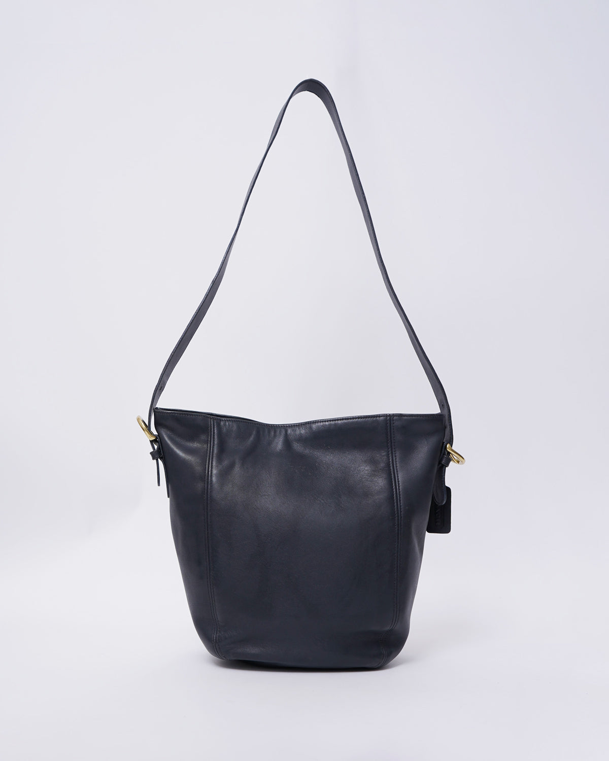 Navy Leather Shoulder Bag