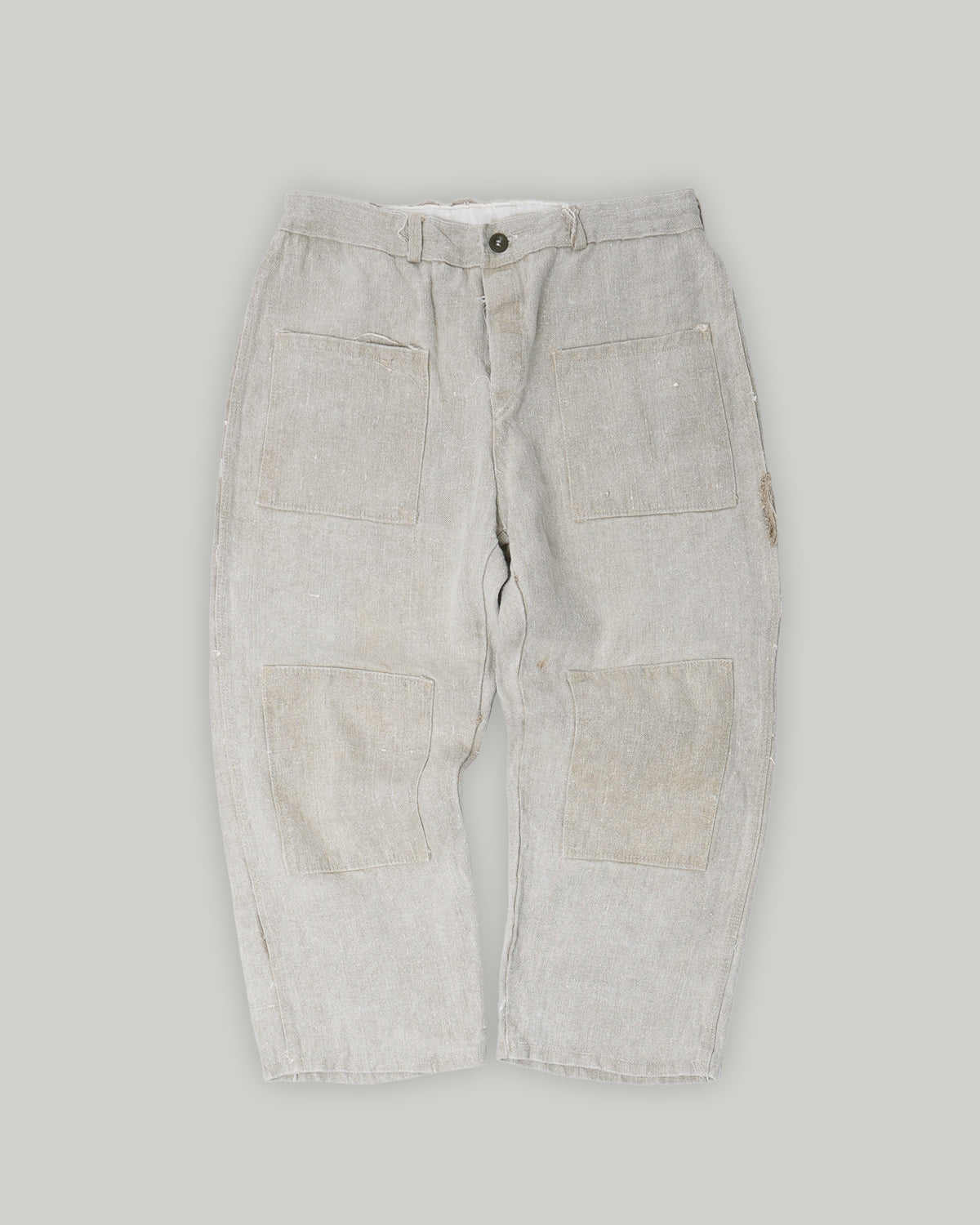Washed Canvas Work Trousers / Size: 36
