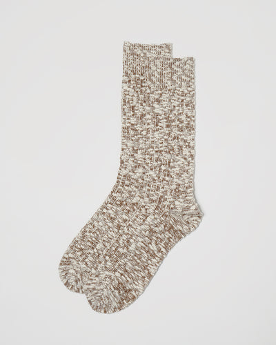 Slub Rib Socks / Brown