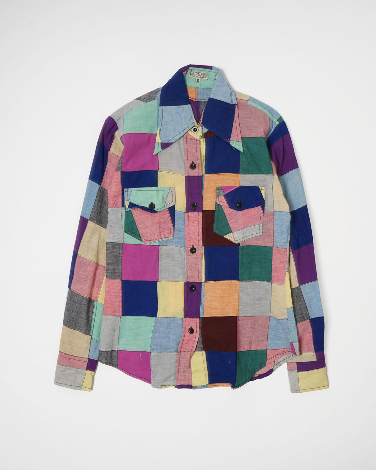 1970's Indian Madras Patchwork Shirt – Front General Store