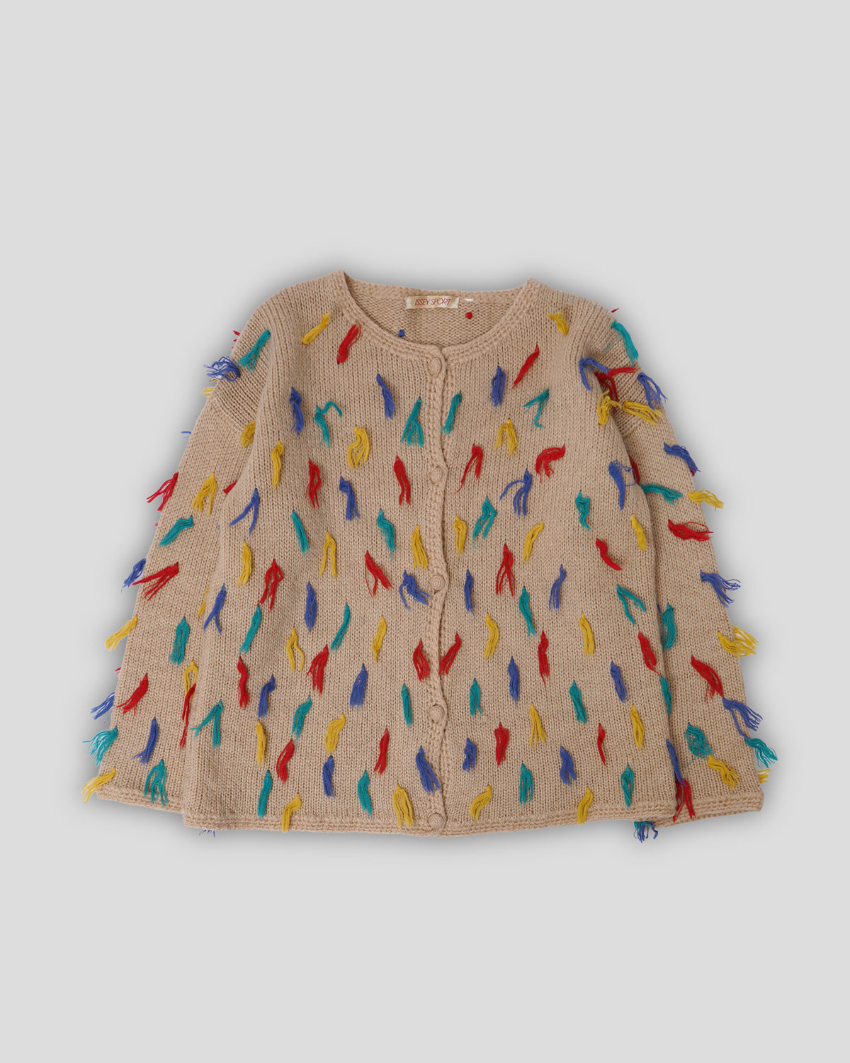 Issey Sport Color Fringed Knitted Cardigan