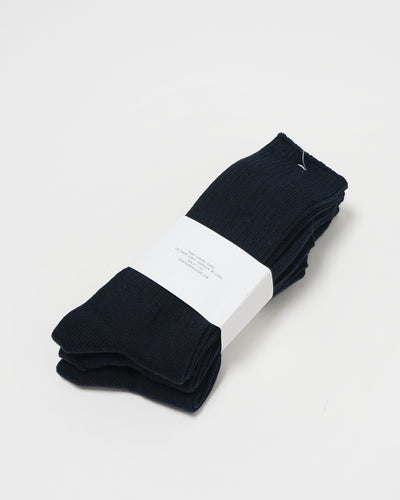 FGS Originals - 3-Pack Organic Cotton Rib Crew Socks / Navy