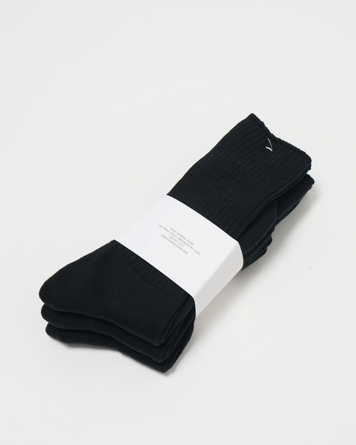 3-Pack Organic Cotton Rib Crew Socks / Black