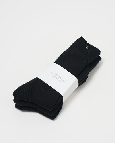 FGS Originals - 3-Pack Organic Cotton Rib Crew Socks / Black