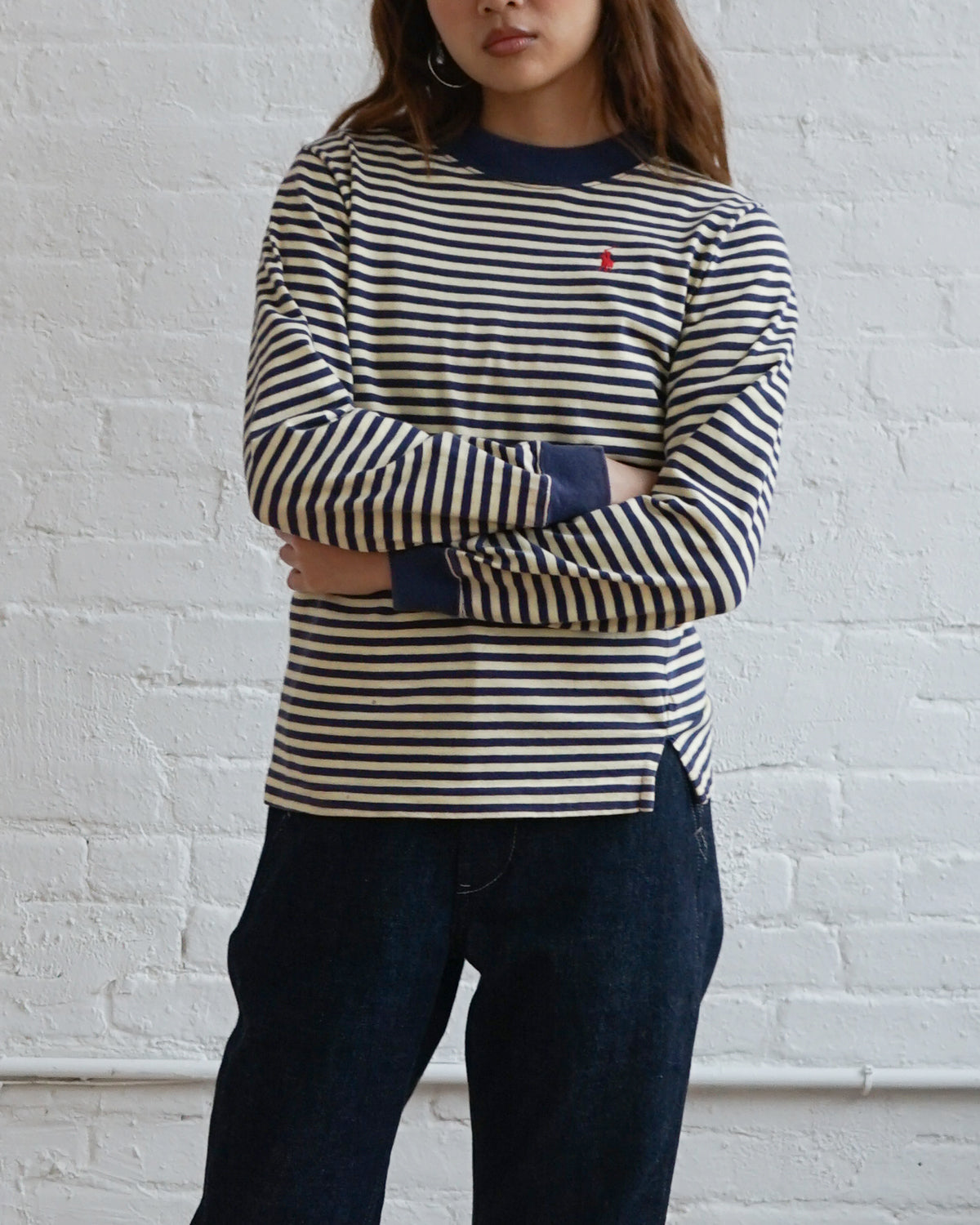 Polo Stripe Mock Tee L/S