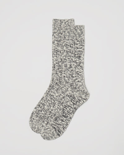 Slub Rib Socks / Black