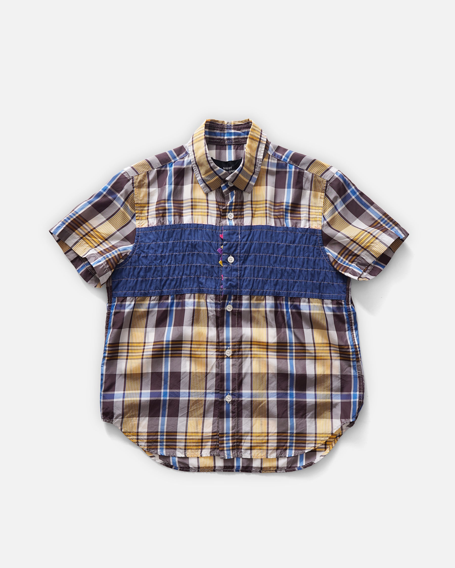 tricot COMME des GARÇONS Inside Frill S/S Plaid Shirt – Front
