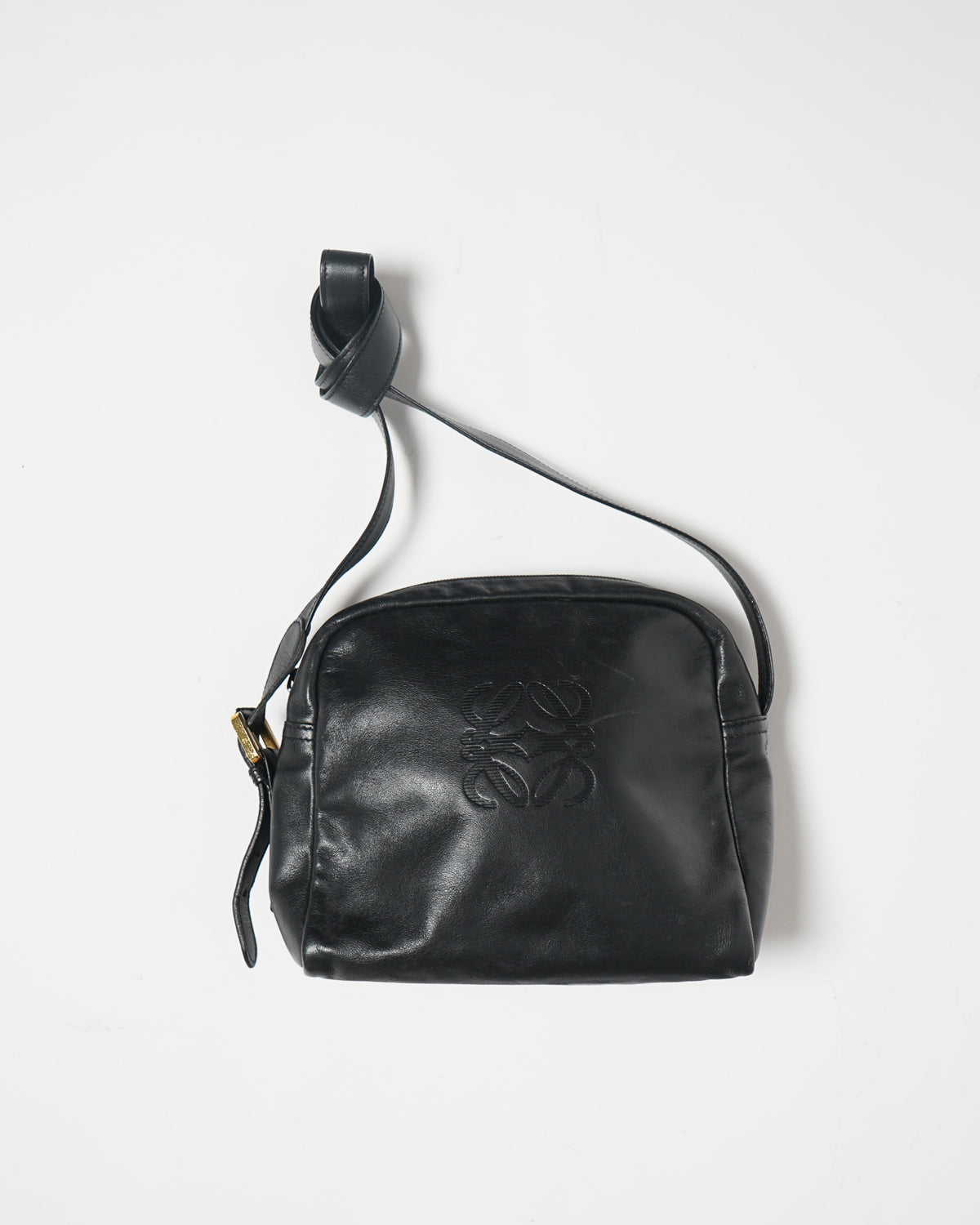 Loewe Black Leather Shoulder Bag