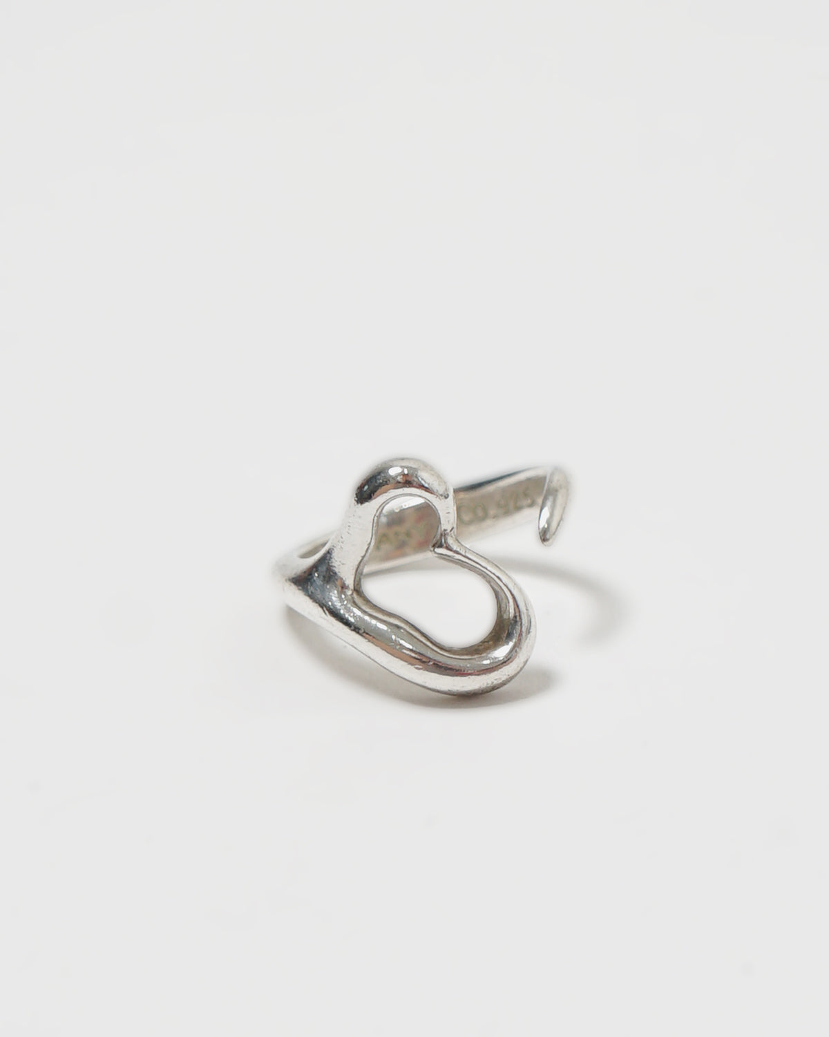 Silver Open Heart Ring  / size: 6
