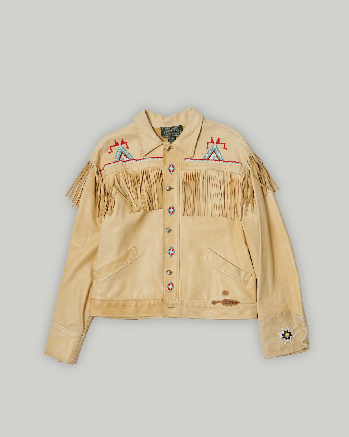 Polo Country Deerskin Beaded Fringe Jacket