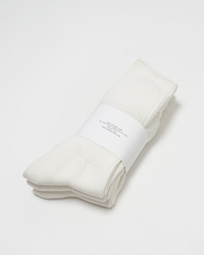 3-Pack Organic Cotton Rib Crew Socks / Off White