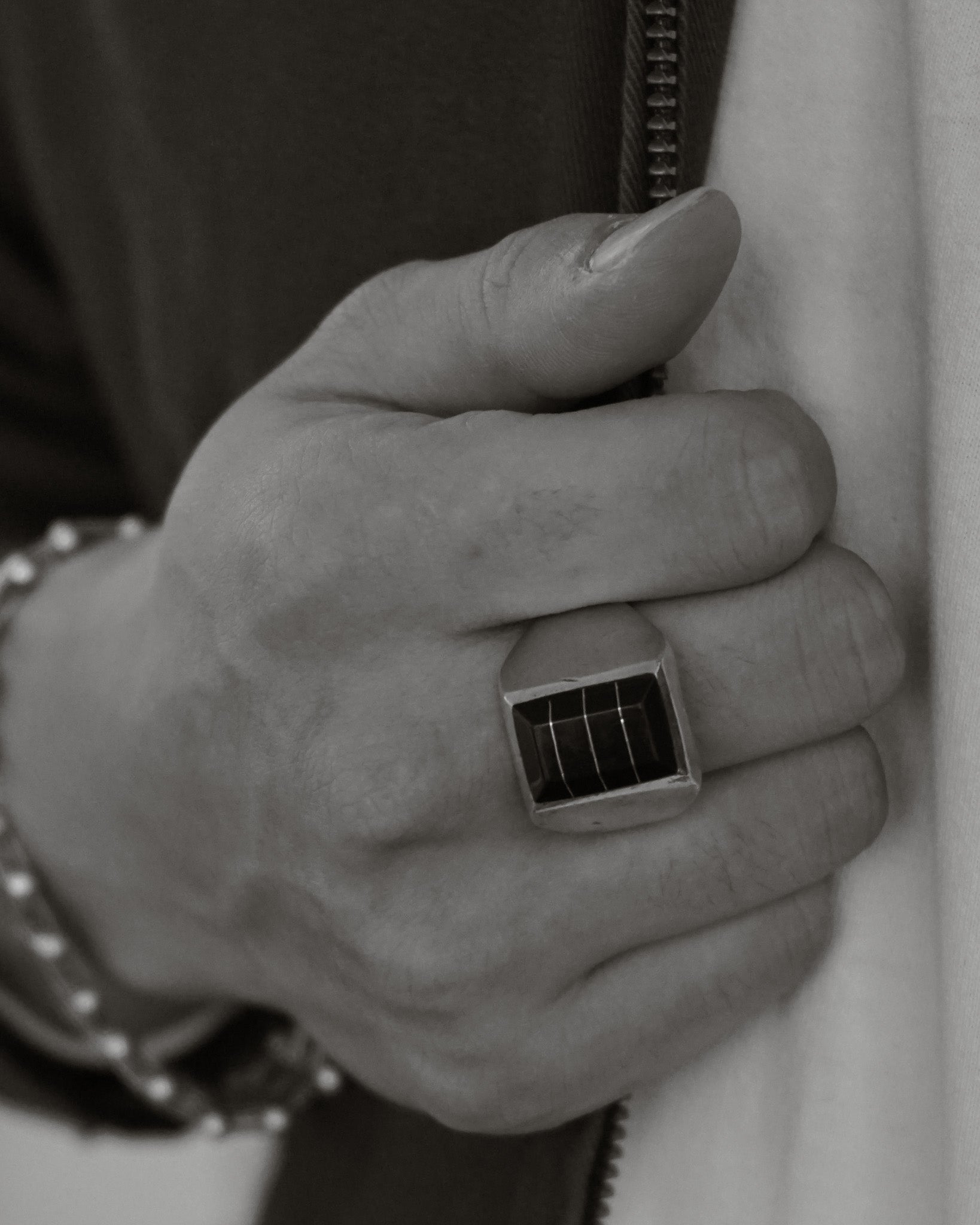 Silver x Onyx Signet Ring