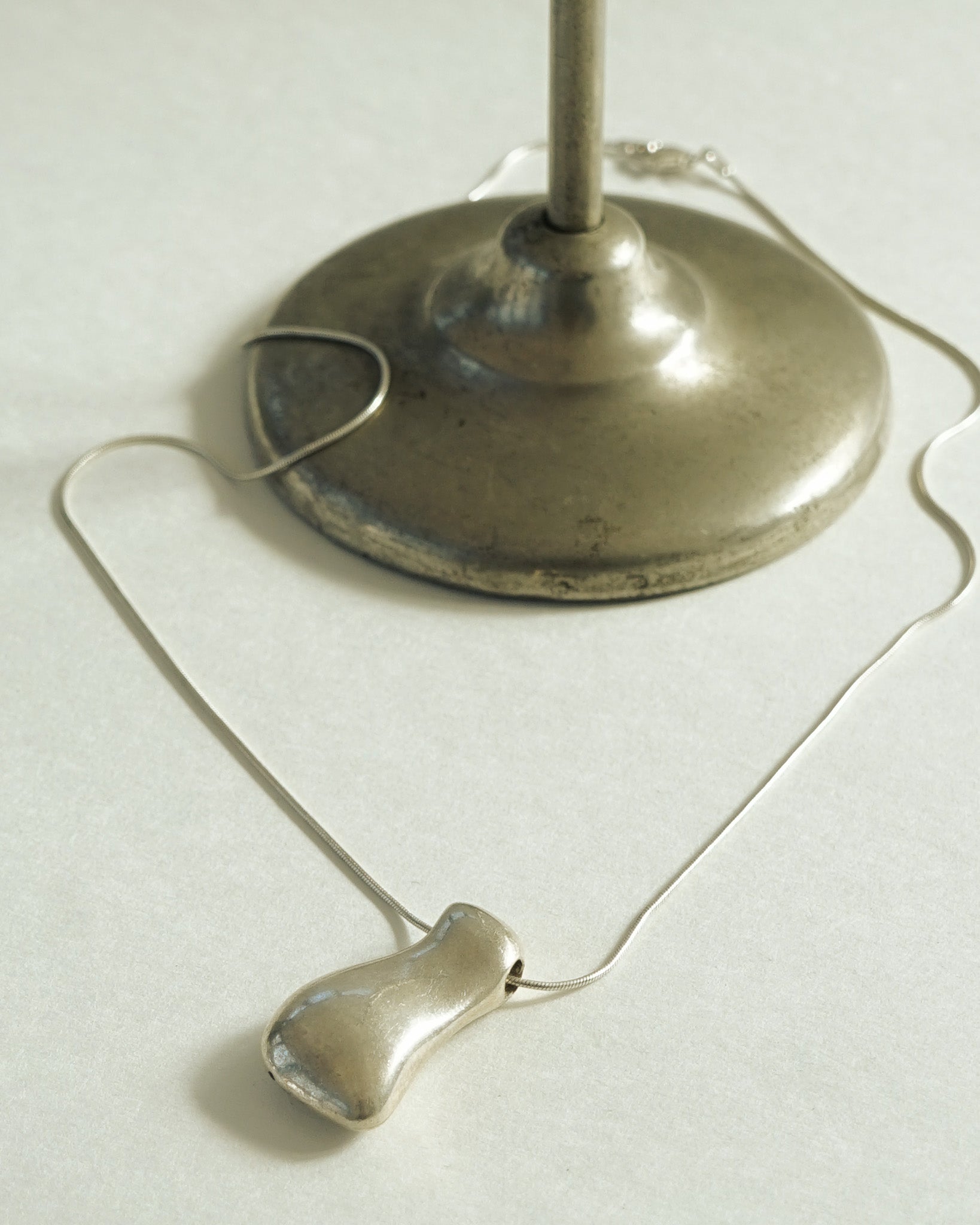 Silver Chain Necklace w/ Nugget Charm