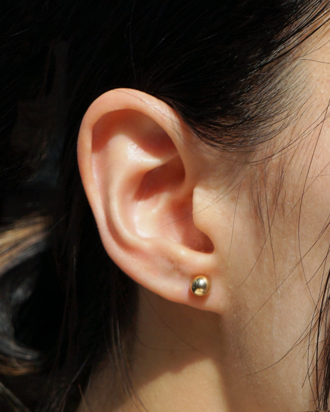 14k Gold Sphere Stud Earrings