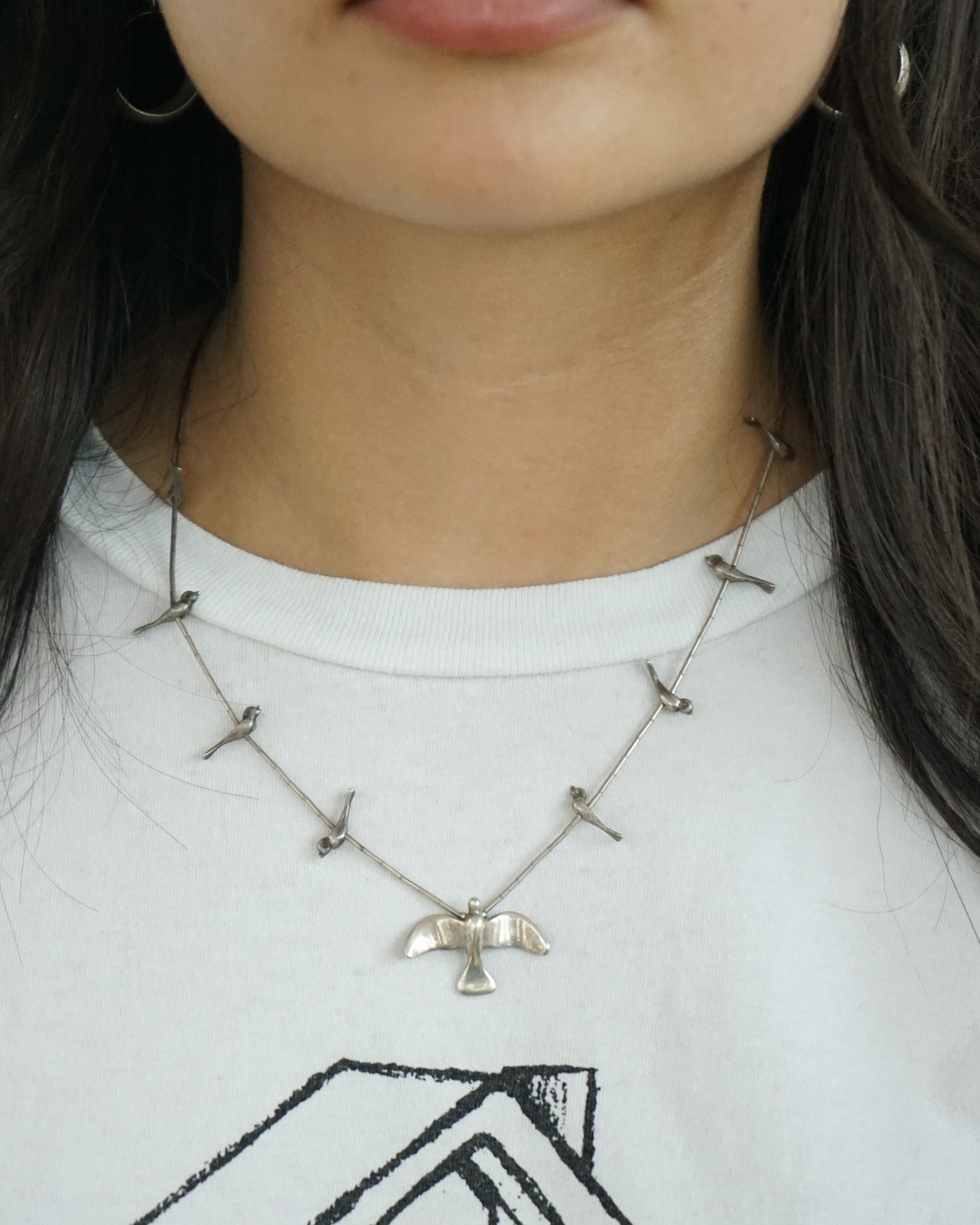 Silver Bird Fetish Necklace