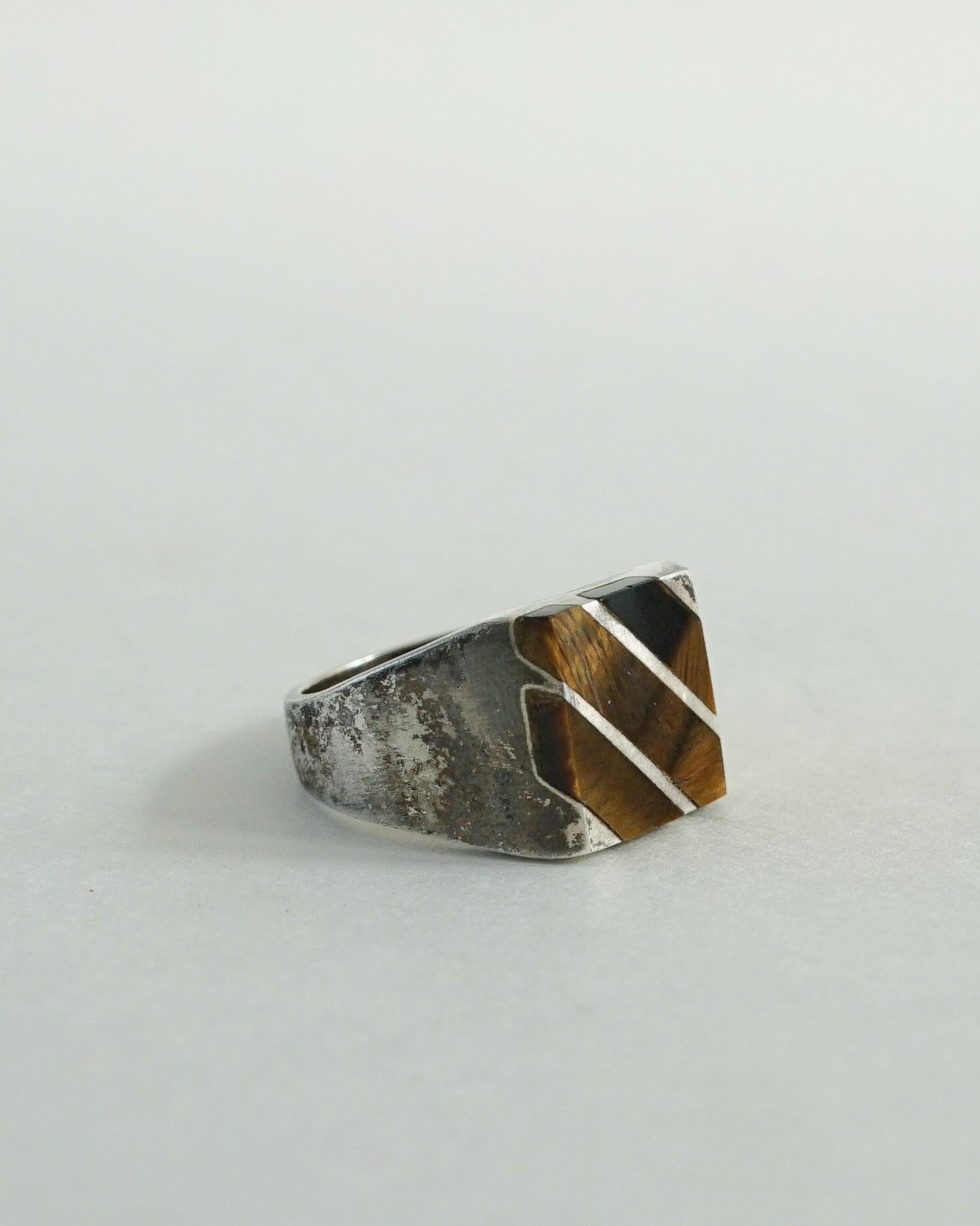 Silver x Tiger Eye Signet Ring