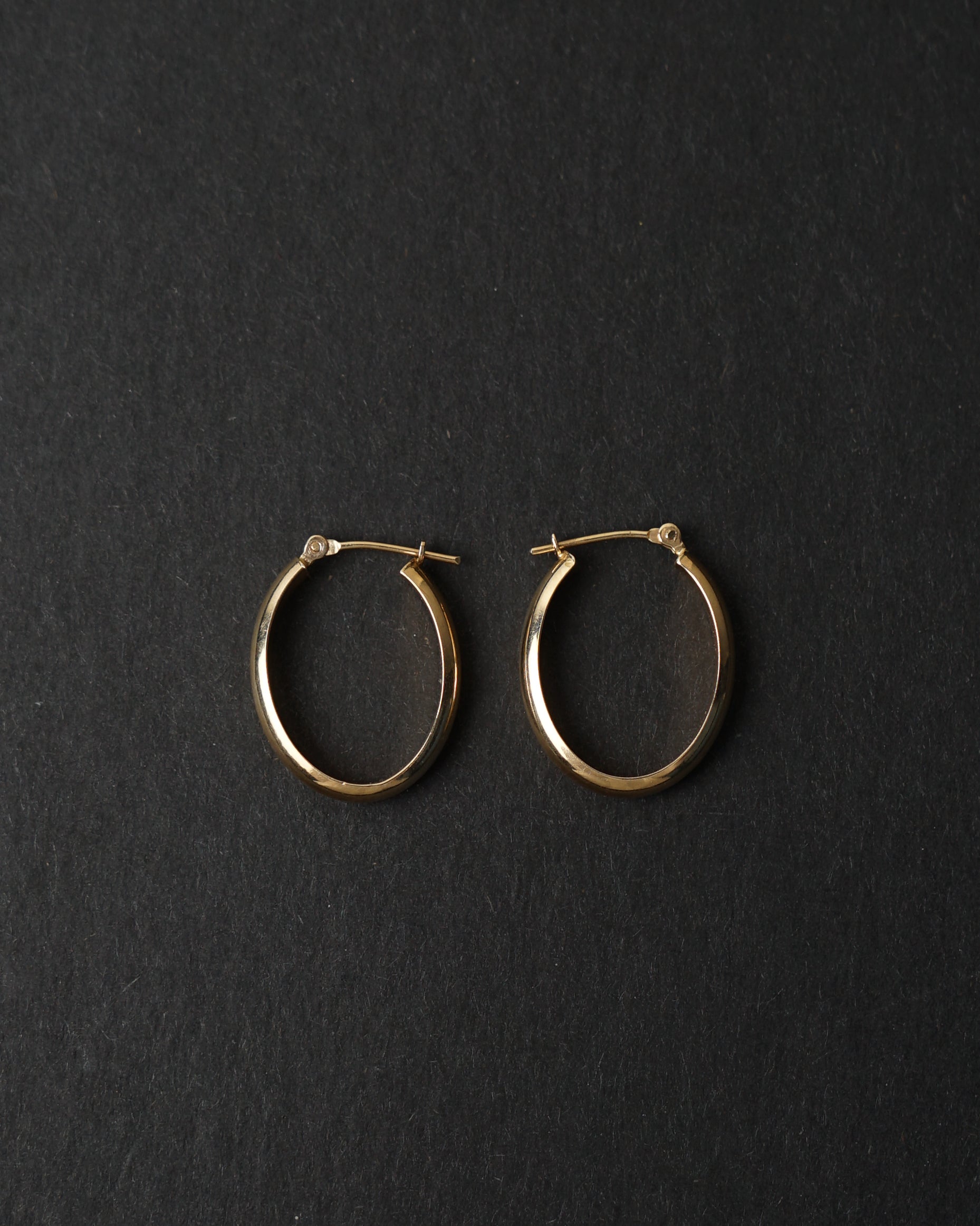 14k Gold Oval Hoop Earrings