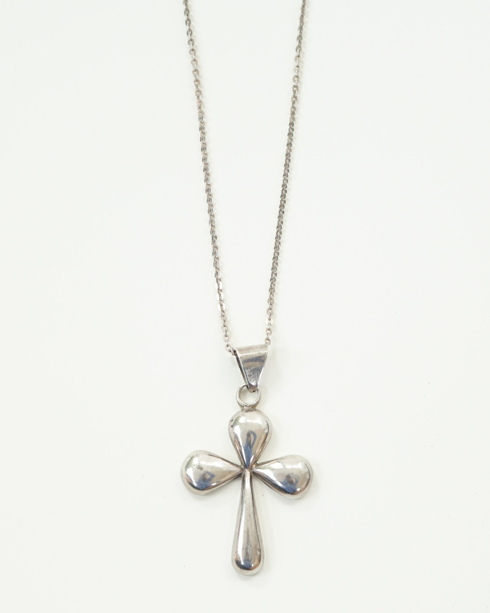 Silver Necklace w/ Cross Charm