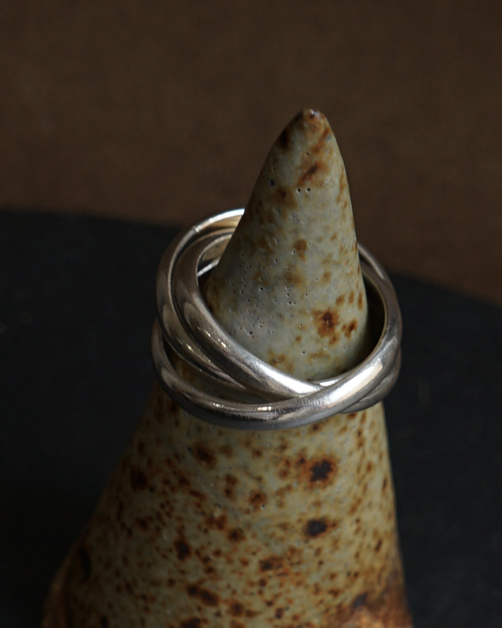 Silver Triple Ring / size: 6.5