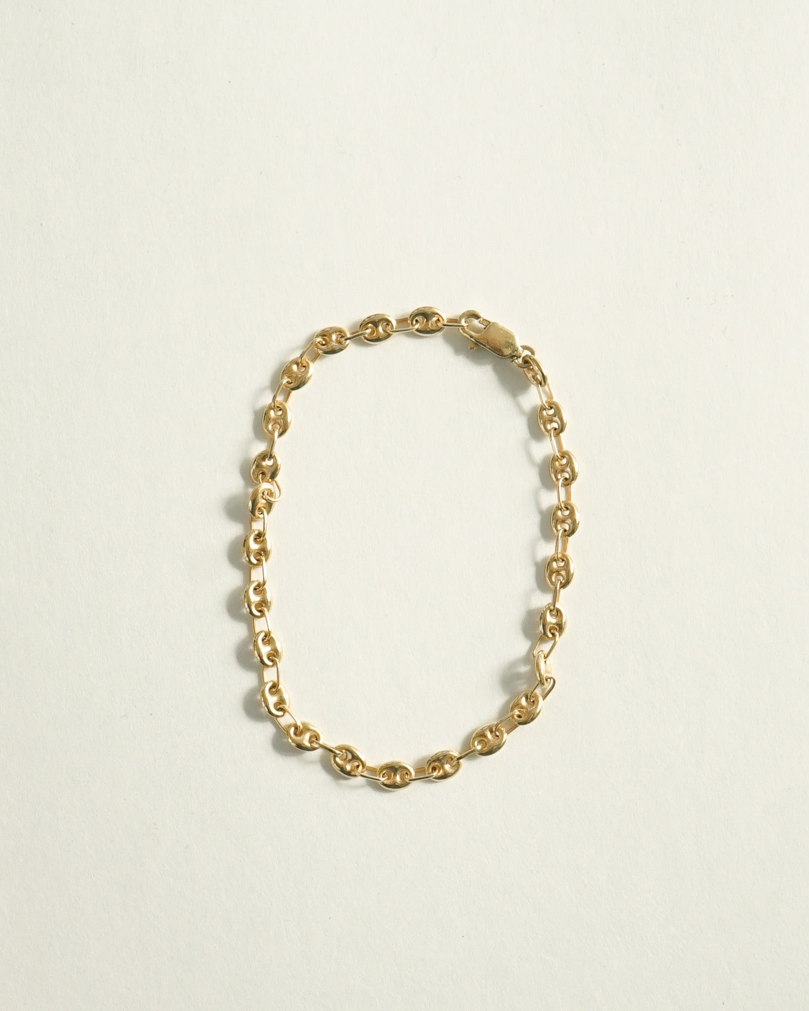 14k Gold Anchor Chain Bracelet