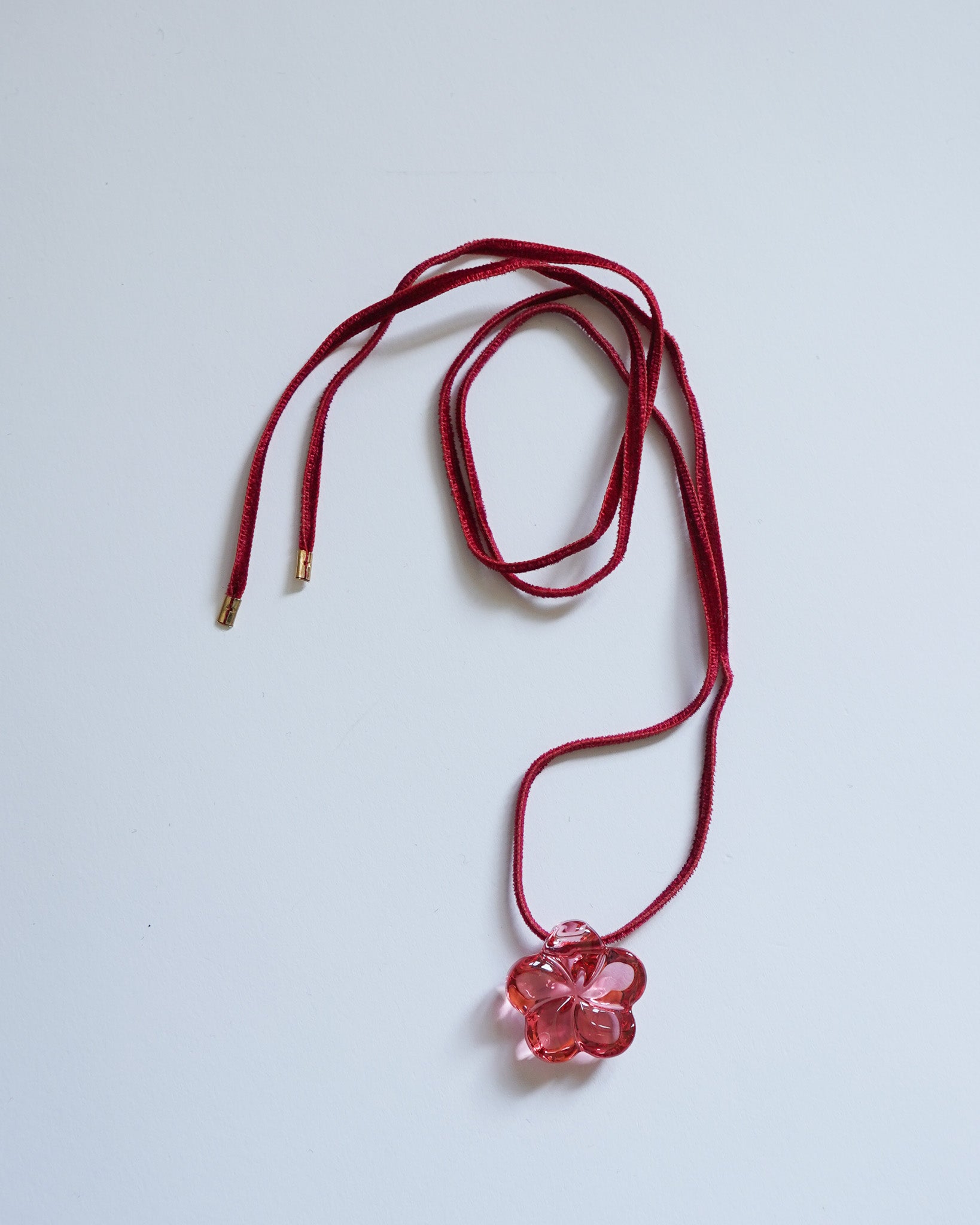 Baccarat クリスタル タッセルネックレス Crystal Glass Red Flower Necklace – Front General Store