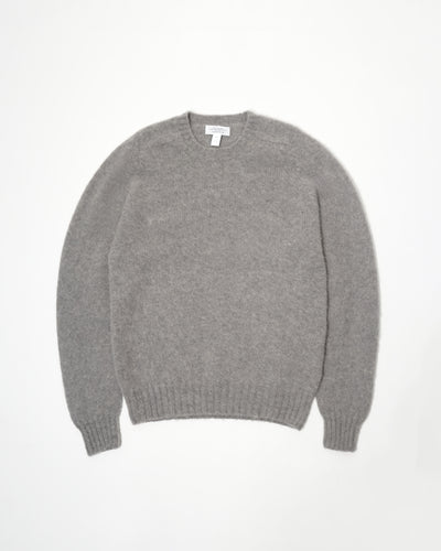 Brushed Shetland Sweater Crew Neck / Grey